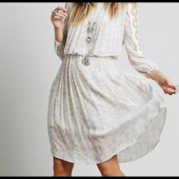 Free People Beige Charlotte Midi Dress - NWOT - Picture 3 of 8